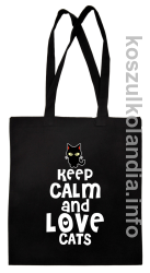 Keep Calm and Love Cats Black Filo - Torba EKO czarna 