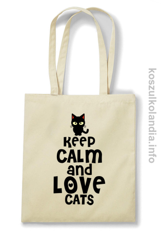 Keep Calm and Love Cats Black Filo - Torba EKO