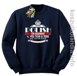 Polish for begginers Yes Tess Q Tess - Bluza męska standard bez kaptura granat