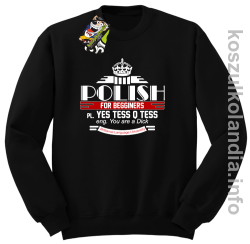 Polish for begginers Yes Tess Q Tess - Bluza męska standard bez kaptura czarna 