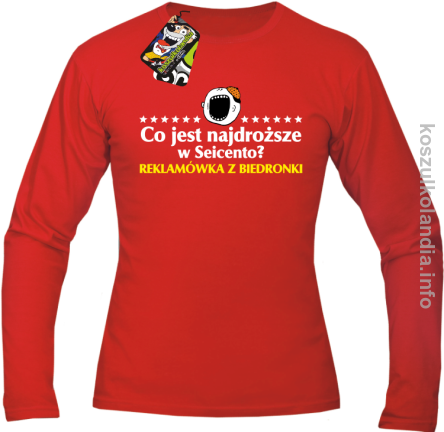 Co jest najdroższe w Seicento Reklamówka z Biedronki - longsleeve męski - czerwony