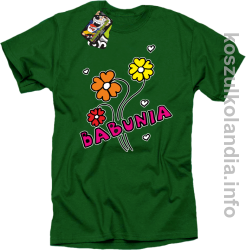 Babunia kwiatuszki trzy - Koszulka standard zielona 