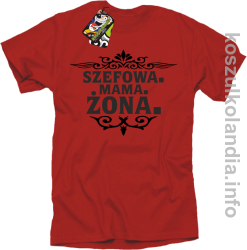 Szefowa Mama Żona - Koszulka standard czerwona 