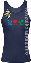 Peace Love Vegan - Top damski granat