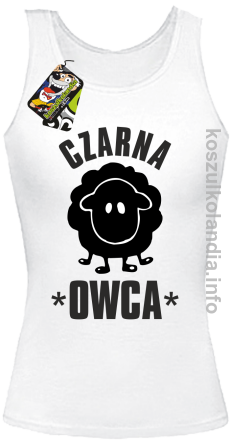 Czarna owca - Black Sheep - top damski - biały