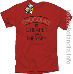 Chocolate is cheaper than therapy - koszulka STANDARD - czerwony