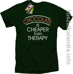 Chocolate is cheaper than therapy - koszulka STANDARD - butelkowy