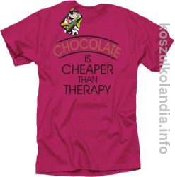 Chocolate is cheaper than therapy - koszulka STANDARD - różowy