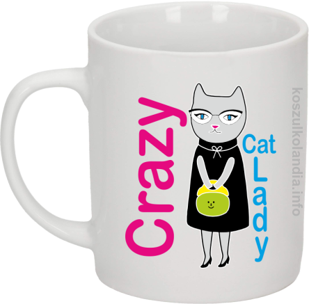 Crazy CAT Lady - Kubek ceramiczny biały 