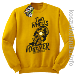 Two Wheels Forever Lubię zapierdalać - Bluza męska standard bez kaptura żółta 