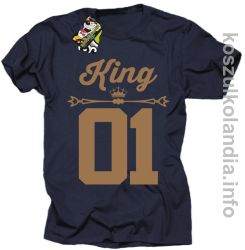 KING 01 Sport Style Valentine - koszulki męskie - granatowy