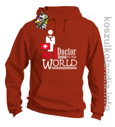 No.1 Doctor in the world - bluza z kapturem - pomarańczowa