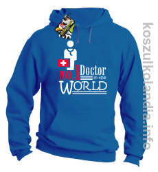 No.1 Doctor in the world - bluza z kapturem - niebieska
