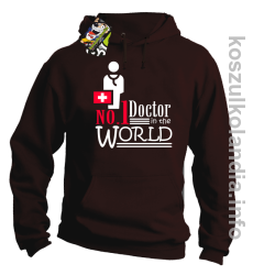 No.1 Doctor in the world - bluza z kapturem - brązowa
