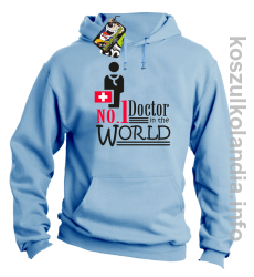 No.1 Doctor in the world - bluza z kapturem - błękitna