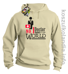 No.1 Doctor in the world - bluza z kapturem - beżowa