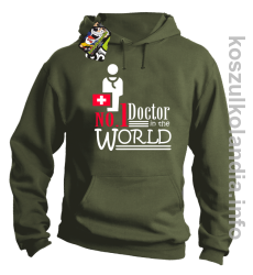 No.1 Doctor in the world - bluza z kapturem khaki