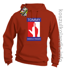 Tommy Middle Finger -  bluza z kapturem - pomarańczowa