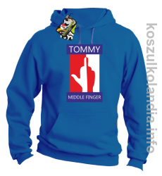Tommy Middle Finger -  bluza z kapturem - niebieska