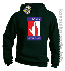 Tommy Middle Finger -  bluza z kapturem - butelkowa