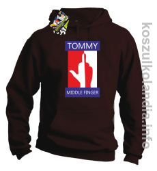 Tommy Middle Finger -  bluza z kapturem - brązowa