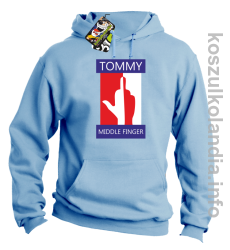 Tommy Middle Finger -  bluza z kapturem - błękitna