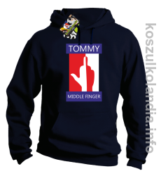 Tommy Middle Finger -  bluza z kapturem - granatowa