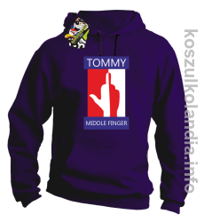 Tommy Middle Finger -  bluza z kapturem - fioletowa