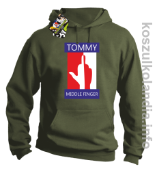 Tommy Middle Finger -  bluza z kapturem - khaki