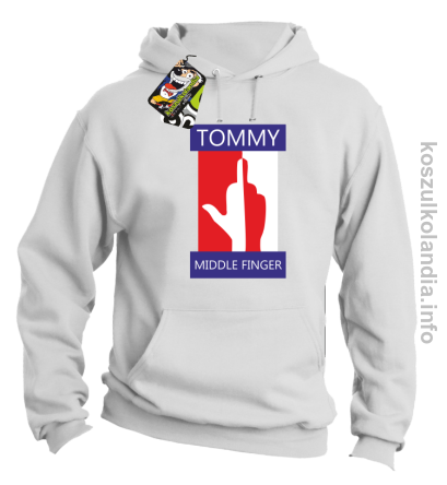 Tommy Middle Finger -  bluza z kapturem - biała