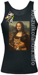 Mona Lisa z kotem - Top damski czarny 