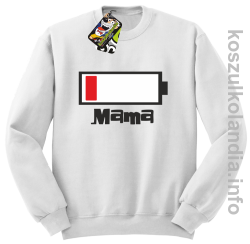 MAMA Bateria do ładowania - Bluza bez kaptura - biała
