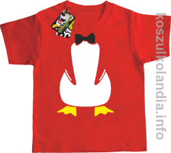 Pingwin no head bez głowy - koszulki dziecięce - czerwony