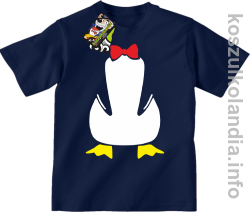 Pingwin no head bez głowy - koszulki dziecięce - granatowy