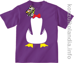 Pingwin no head bez głowy - koszulki dziecięce - fioletowy