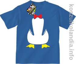 Pingwin no head bez głowy - koszulki dziecięce - niebieska
