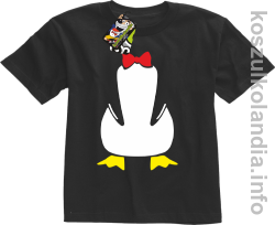 Pingwin no head bez głowy - koszulki dziecięce - czarna