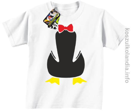 Pingwin no head bez głowy - koszulki dziecięce - biała