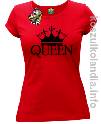 QUEEN Crown Style -  koszulka damska - czerwony