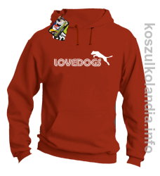 LoveDogs - Bluza męska z kapturem pomarańcz 