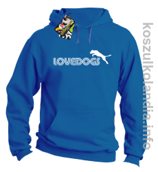 LoveDogs - Bluza męska z kapturem niebieska 