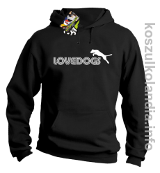 LoveDogs - Bluza męska z kapturem czarna 