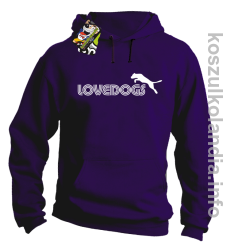 LoveDogs - Bluza męska z kapturem fiolet 