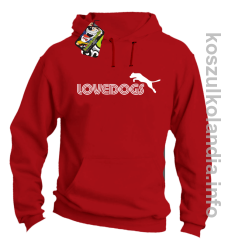 LoveDogs - Bluza męska z kapturem czerwona 