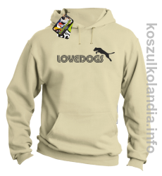LoveDogs - Bluza męska z kapturem beżowa 