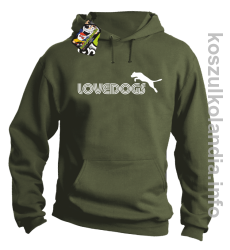 LoveDogs - Bluza męska z kapturem khaki