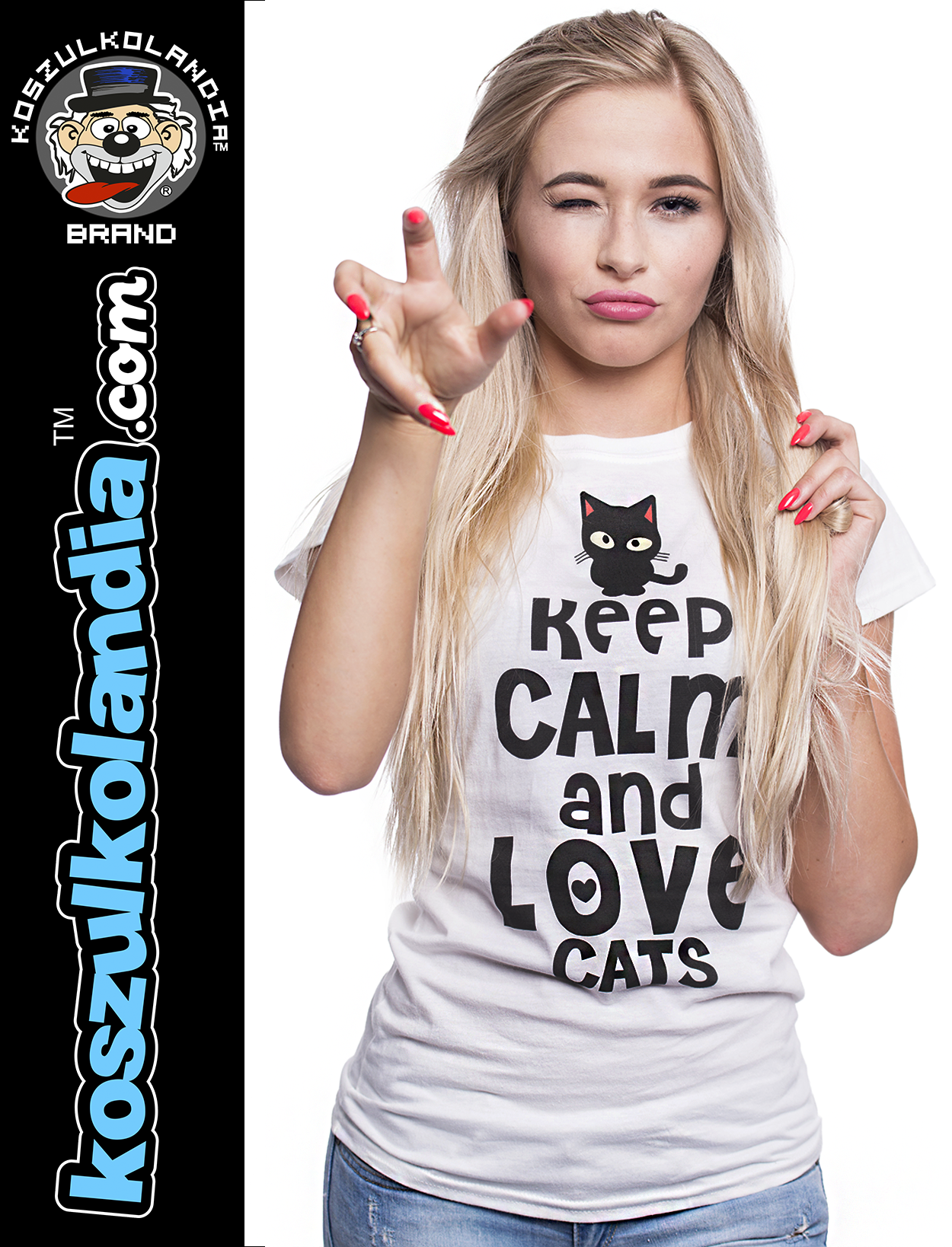 Keep Calm and Love Cats Black Filo